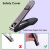 GLAMFIELDS Nail Clippers with No Splash Storage Box, Large Fingernail