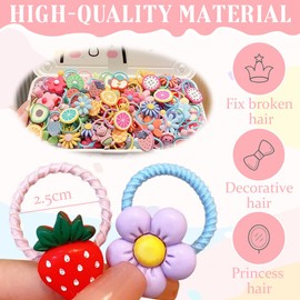 80pcs Baby Girl Hair Bobbles Elastic Headband Ponytail Holder Hair Accessories for Children Toddlers Girls Seamless Soft Hair Scrunchie with Hair Scrunchie Children for Children Little Girls