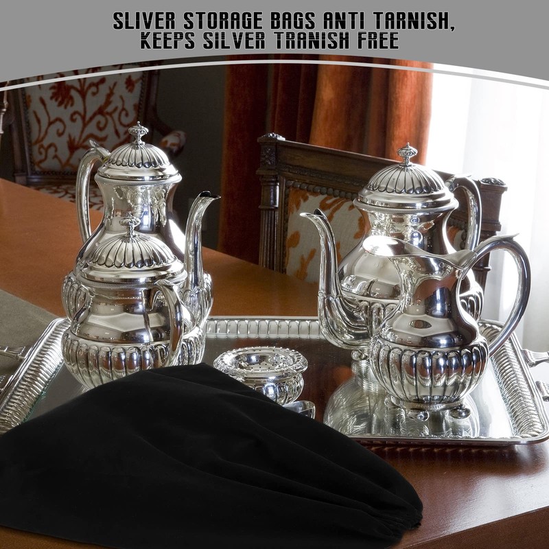 Ferraycle 6 Pcs Silver Storage Bags Anti Tarnish Storage Bag
