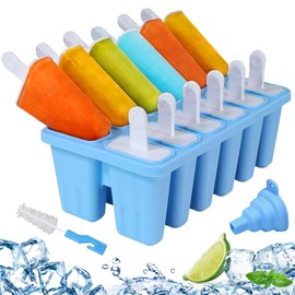 Silicone Popsicle Molds 12-cavity, DIY Ice Pop Mold for Kids Adult Teens, Ice Cream Molds for Party Yogurt Juice Smoothies Sticks