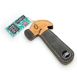Green & Wilds Eco-Friendly Natural Dog Toy - Hugo The Hammer - Suede & Jute Sustainable Chew Toy