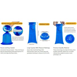 PukeBag Disposable Vomit Bags Aircraft & Car Sickness Bag 50 Pack Emesis Bag Barf Nausea