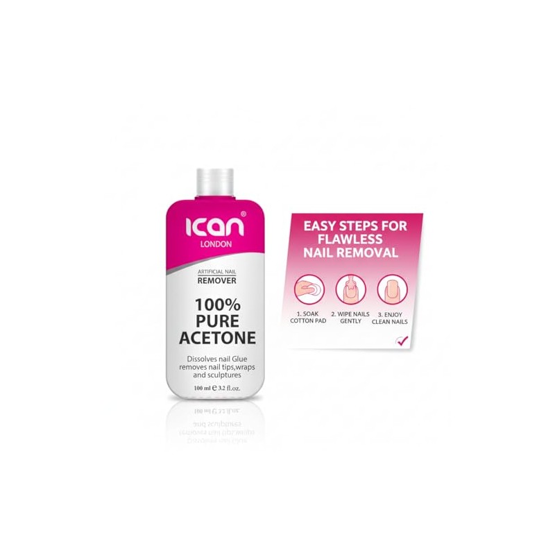 Ican London 100% Pure Acetone Nail Polish Remover UV GEL