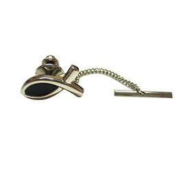 Black and Silver Toned Religious Jesus Ichthys Fish Tie Tack