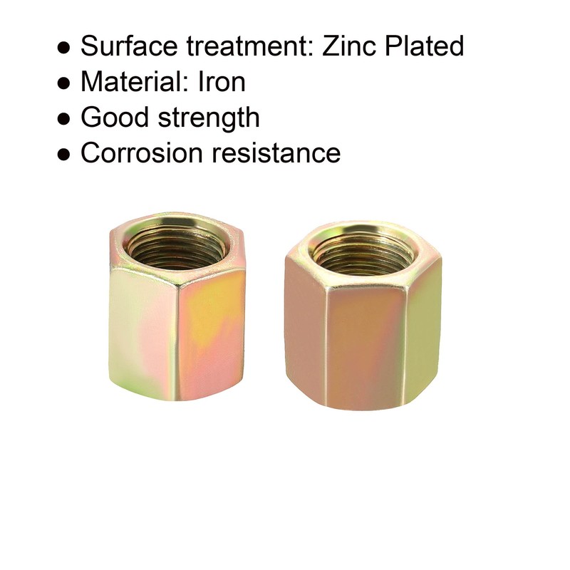 MECCANIXITY Hex Coupling Nuts M10 x 1mm Fine Thread 15mm