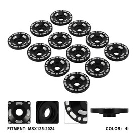 IUVWISN 12 Pcs Motorcycle Fairing Washers CNC for Grom 125 MSX125 2024 2023 2022 Verge Garnish Washer Side Panel Cover Full Set Black