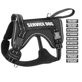 WINSEE Tactical Dog Harness, No Pull Dog Harness for Medium Large Dogs with Handle & Molle, Military Service Dog Vest Harness in Training Pet Harness for Small Dogs