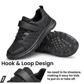 Raoendis Kinder Sportschuhe Turnschuhe Basketballschuhe für Jungen- Atmungsaktiv Leicht Sneaker mit Stoßdämpfung für Schule Laufen Sport Schwarz 36