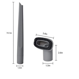Qwick Replacement Parts Vacuum Accessories Grey Crevice Tool and Dust Brush Compatible with Shark Navigator Lift-Away NV350 NV351 NV352 NV355 NV356E NV360 NV361 Alternative to # 112FFJ