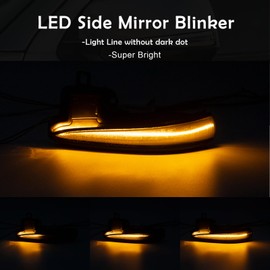 AUYICH LED Side Mirror Sequential Dynamic Blinker Turn Signal Lights Compatible with Tacoma 2016-2022, for RAV4 2019-2023, for Highlander MK4 XU70 LM 2020-2023, for Alphard 2016-2019, Smoked Lens