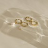 Gold Earrings for Women Trendy,Pearl Hoop Earrings Set 14k Gold