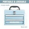 WORKPRO Portable Mini Tool Box, 2 Drawers Metal Tool Chest