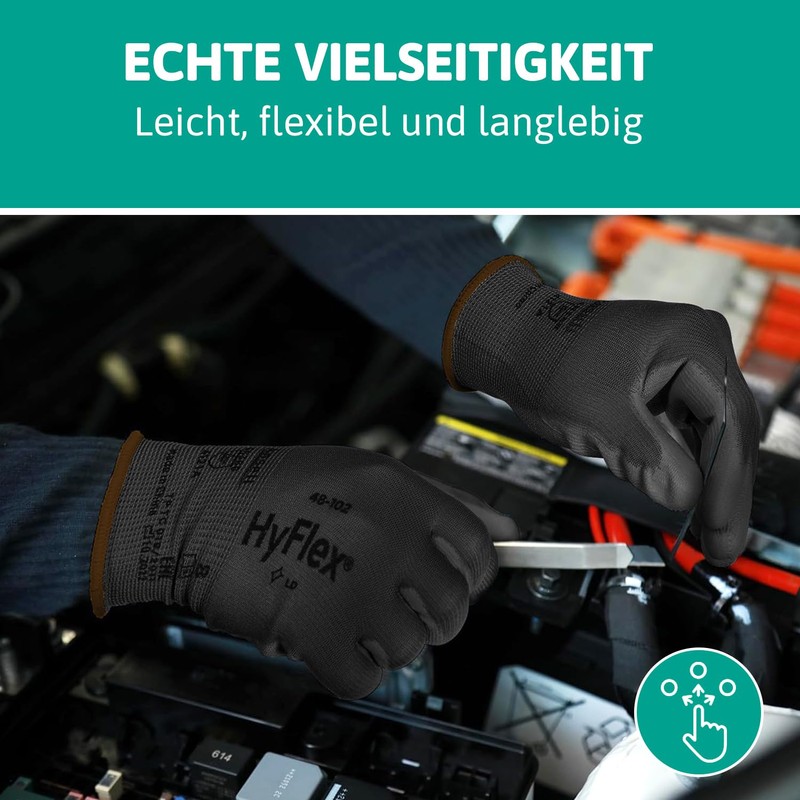 Ansell HyFlex 48-101 Nylon Work Gloves Multi-Purpose Abrasion Resistant Industrial