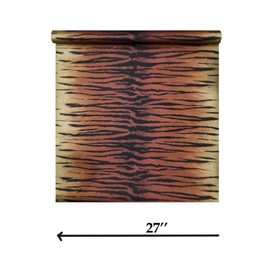 Bold Exotic Faux Animal Fur Tiger Stripe Golden red Orange Black Wallpaper Rolls