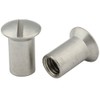 Sleeve nuts with raised countersunk head and slotted drive –