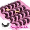 Yawamica False Lashes Wispy 16mm Mink Lashes Pack 12 Pairs