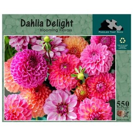 Dahlia Delight 550 Piece Adult Puzzle by Puzzles That Rock