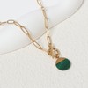 TaYolnFaSo Natural Malachite Pendant Paperclip Chain Necklace for Women 18K