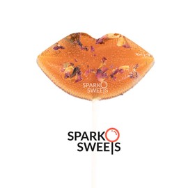 Sparko Sweets Natural Honey Rose Tea Lips Lollipops, 18 Pieces, Handcrafted in USA, No Artificial Ingredients, No Flavoring, No Corn Syrup - Perfect for Everyday Treats, Gifting, Weddings, and Tea Parties