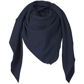 Superora Women's Cotton Scarves Square Soft Scarves and Large Winter Warm Wrap Unisex 135 x 135 cm, darkblue
