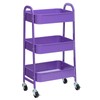 AGTEK Makeup Cart, Movable Rolling Organizer Cart, 3 Tier Metal