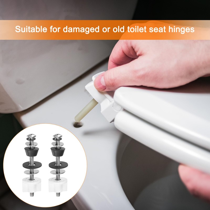 QUARKZMAN Set of 4 Toilet Seat Hinge Bolt Kit Toilet