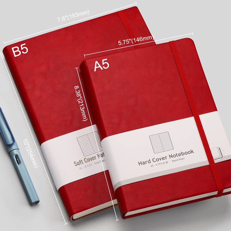 AHGXG Lined Journal Notebook - 320 Numbered Pages A5 College