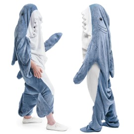 Oversize cozy shark blanket adults and teens, shark onesie kids, shark hoodie blanket, shark costume shark pajamas women gift, shark suit adult, shark onesie adult, shark blanket hoodie onesie