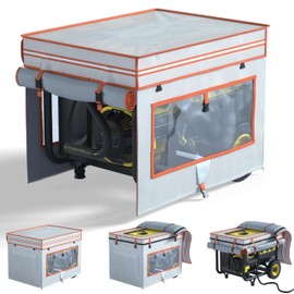 Generator Covers While Running,Generator Covers,28X20X20Inches,,Top Can be Refuel, for 10000W+ Frame Generator,600D+210D Double-Layer Fabric,With Tool Bag and Operable Window Beige