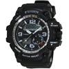 Clefer TS-AD095-BK Men's Wristwatch, Waterproof, Urethane Strap, Black, Black