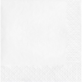 Creative Converting Disposable Paper Dinner Napkins, 3-Ply, 8.5x 8", White, 25 ct