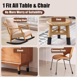 30 Cups Universal Chair Leg Floor Protectors Wraps for Hardwood Floors Fit All Legs Free Wrap Furniture Cups Self Adhesive Chair Leg Strap Caps Covers Reduce Noise 135 FT (B-Beige)