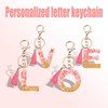 Rohans Pink and Gold Resin Alphabet Initial Letter Keychain, Bag