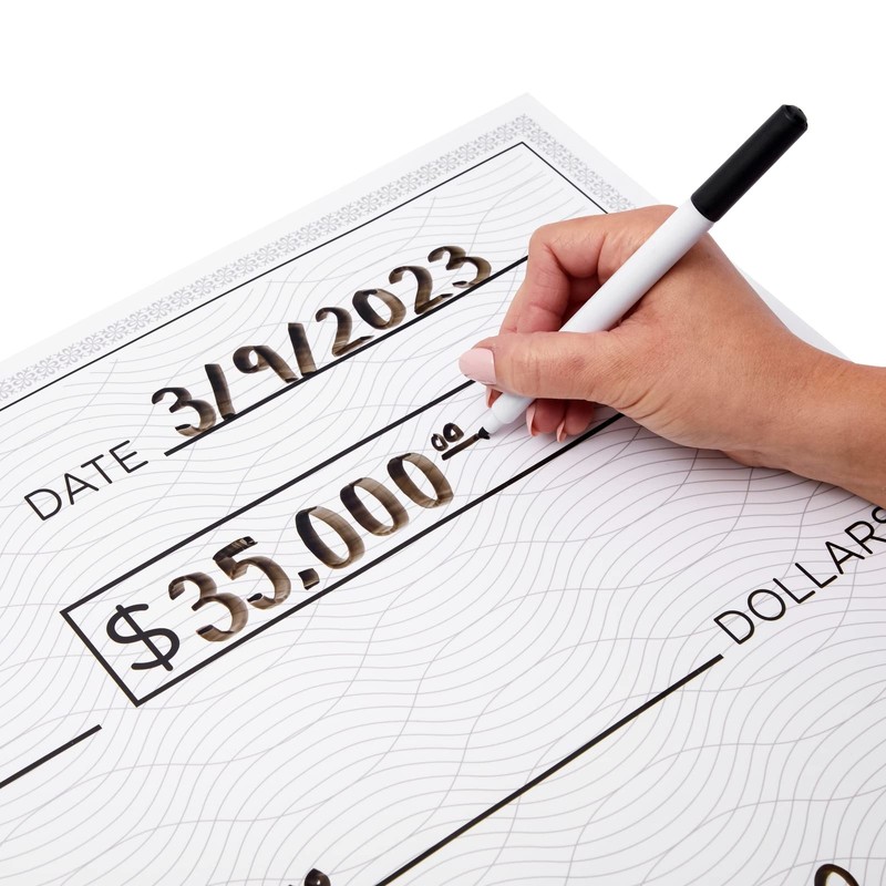 Sustainable Greetings Reusable Giant Paper Check - 30 x 16