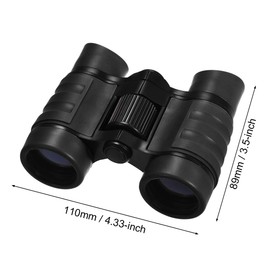 sourcing map Toy Binoculars 4 x 30 Compact Foldable Fixed Neckband for Bird Watching Hiking Black