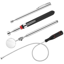 flintronic Pack of 4 Extendable Magnetic Recording Tool, 1.5 lb/5 lb, Magnetic Telescopic Rod, Strong Magnet for Small Parts Car Parts Metal Items