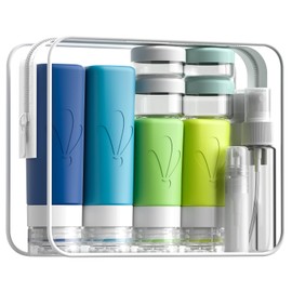 INSFIT 17 Pack Travel Bottles for Toiletries, TSA Approved 3oz 2oz Travel Size Toiletries, BPA Free Leak Proof Squeezable Silicone Tubes Travel Essentials for Shampoo Conditioner Lotion Soap