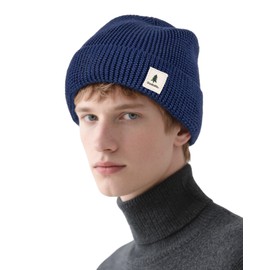 GoSkala Winter Merino Wool Beanie hat for Men & Women – Thick Thermal Fleece-Lined Knit Hat, Stretchy Cuffed Unisex Ski, Snowboard & Outdoor Cap Blue