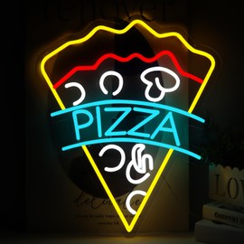 qbanziou 17.7"x21.1" Large Size Pizza Neon Signs for Business，Neon Lights for Pizza Shop Led Business Signs Suitable for Fast Food shops Christmas Birthday Party Gift