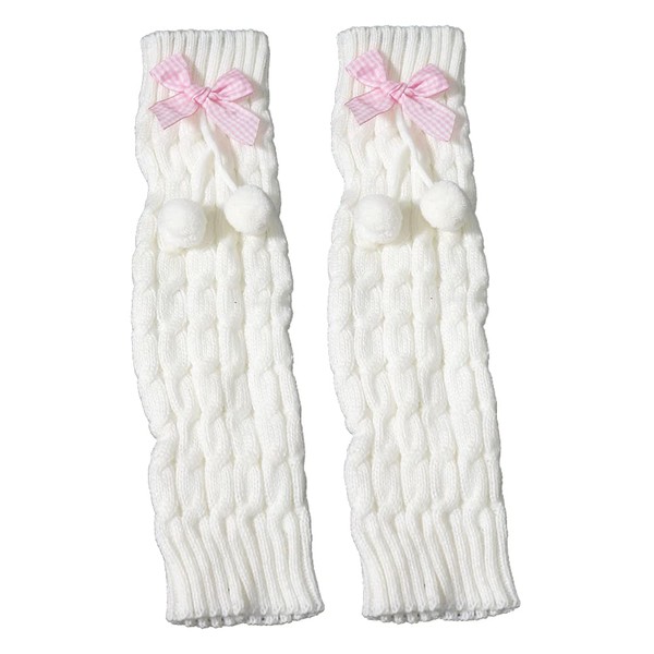 JUENAWMIU JUENAWMIU Cute Bunny Ears Furry Leg Warmers Fur Ball