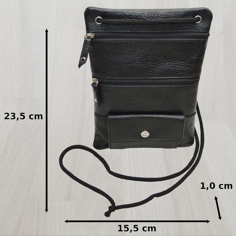 flevado Unisex Versatile Neck Pouch Kids Shoulder Bag Organiser, black,