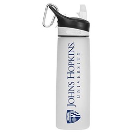 Johns Hopkins Tritan Plastic Frosted Sport Water Bottle, Design-4 - White