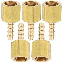 Generic Brass BSP Fitting Coupler / Adapter 1/8" Female BSPP x 1/8"(3mm) Hose Barb Fuel Gas Water (Pack of 5)