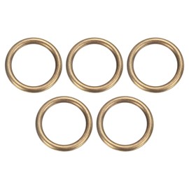 sourcing map 5Pcs H59 Brass O Ring, 1.57" OD. 1.22" Thickness Brass Seamless Welded Circle Loop Round Ring Buckles for Luggage Webbing Craft DIY Decoration Accessories, Bronze