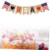 ABOOFAN Dependence Day Celebration USA Flag Burlap Bunting Patriotic Decor