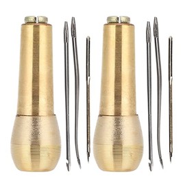 Punzón de Costura de Cobre, Kit de 2 Juegos de Herramientas de Costura, Ideal para Reparación de Zapatos y Manualidades, Agujas Intercambiables