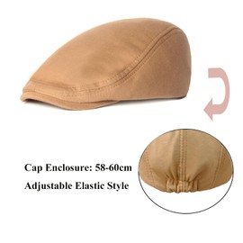 HNJKJEU Men's Beret Cap, Elastic Flat Cap for Men, Men's Beret Cap, Men's Beret Hat, Traditional Flat Cap, Vintage Beret (58-60 cm), khaki