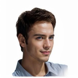 Siudus Mens Brown Short Wigs Side Part Natural Synthetic Hair Wigs Daily Costume Wig for Male Guy