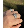 Men's Nugget Ring - Solid 925 Sterling Silver Ring -