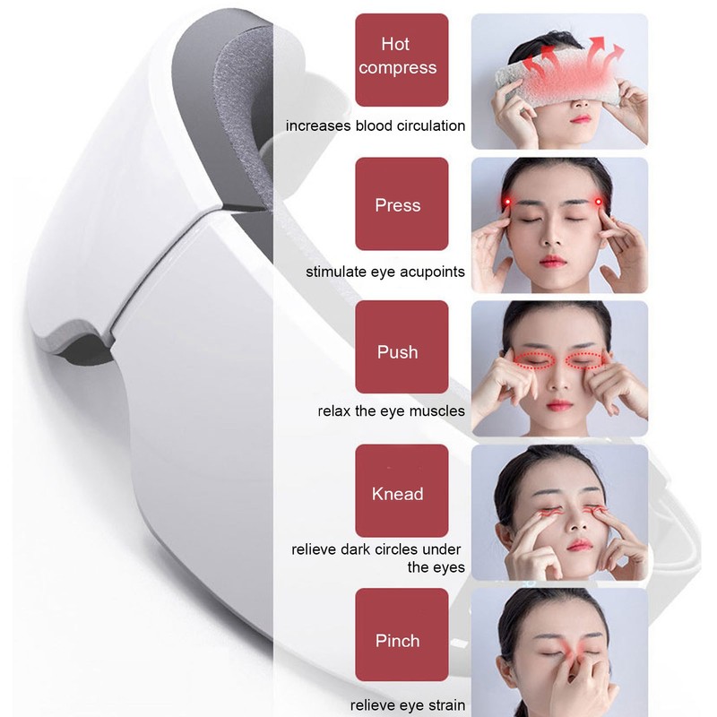 Electric Eye Massager Gas Bag Hot Compress Relieve Fatigue Eye